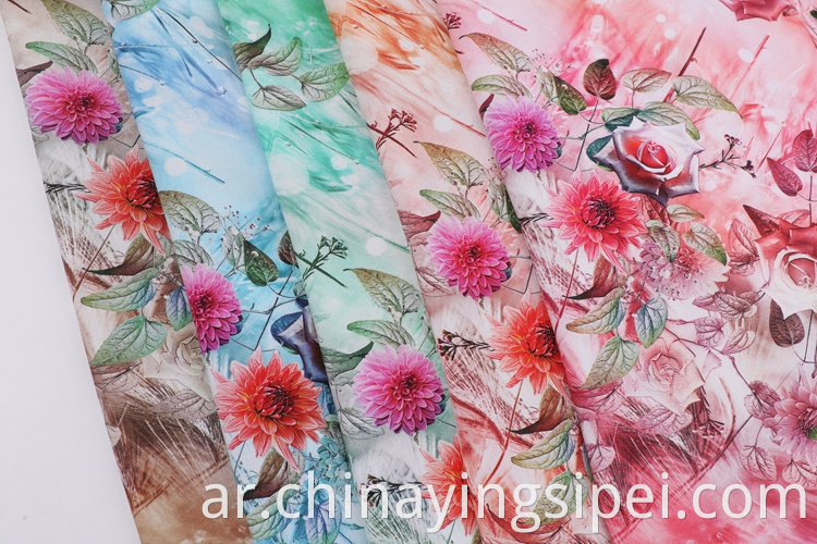 نمط مخصص مصبوغ بوبلين 100 ٪ Viscose Rayon Digital Print Floral Abral